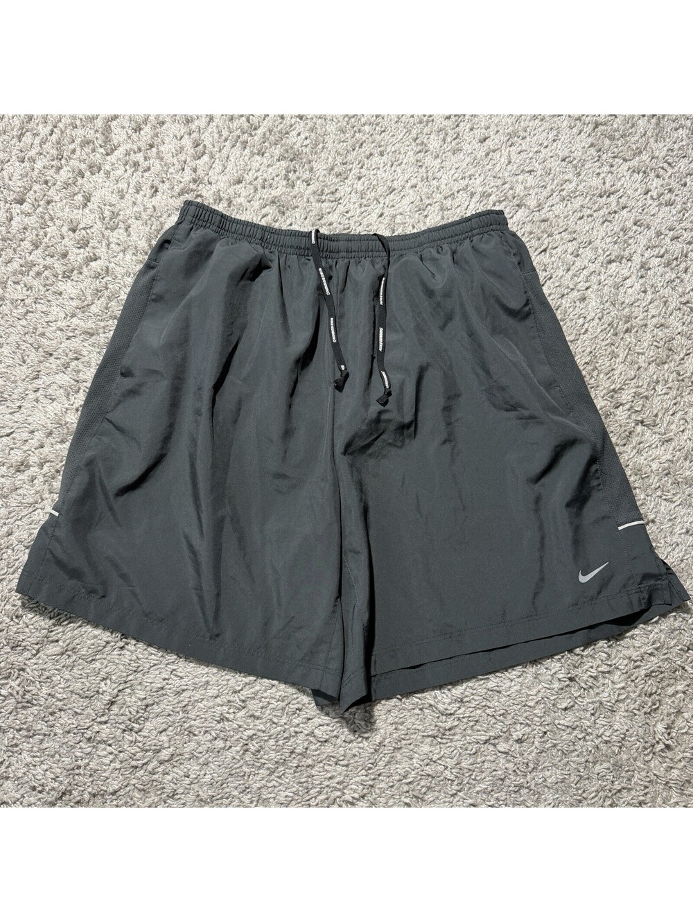 Nike Running Dri-Fit Shorts Woven Lined Mens XL Gray Gym Training 7” Inseam